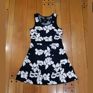 Ann Taylor Floral Print Jacqaurd Dress M